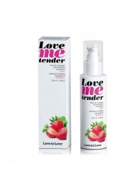 Съедобное согревающее массажное масло Love Me Tender Strawberry с ароматом клубники - 100 мл. - Love to Love - купить с доставкой в Кургане