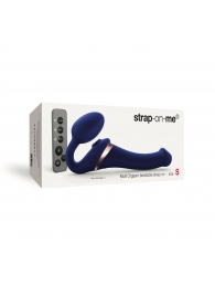 Синий безремневой страпон Multi Orgasm Size S с клиторальной стимуляцией - Strap-on-me - купить с доставкой в Кургане
