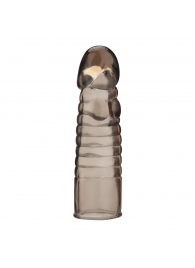 Дымчатая насадка-удлинитель Ribbed Realistic Penis Enhancing Sleeve Extension - 15,2 см. - BlueLine - в Кургане купить с доставкой