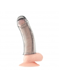 Текстурированная насадка на пенис Clear Textured Penis Enhancing Sleeve Extension - 16,5 см. - BlueLine - в Кургане купить с доставкой