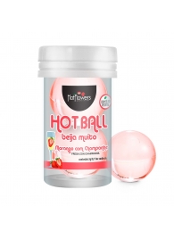 Лубрикант на масляной основе Hot Ball Beija Muito с ароматом клубники и шампанского (2 шарика по 3 гр.) - HotFlowers - купить с доставкой в Кургане