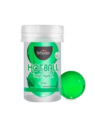 Лубрикант на масляной основе Hot Ball Beija Muito с ароматом мяты (2 шарика по 3 гр.) - HotFlowers - купить с доставкой в Кургане