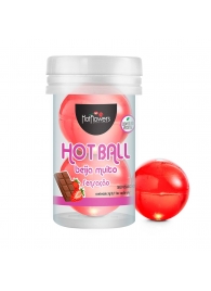 Лубрикант на масляной основе Hot Ball Beija Muito с ароматом шоколада и клубники (2 шарика по 3 гр.) - HotFlowers - купить с доставкой в Кургане