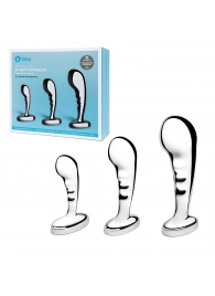 Набор из 3 стальных стимуляторов простаты Stainless Steel P-spot Training Set - b-Vibe - в Кургане купить с доставкой