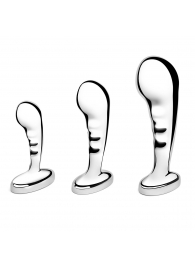 Набор из 3 стальных стимуляторов простаты Stainless Steel P-spot Training Set - b-Vibe - в Кургане купить с доставкой