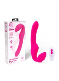 Розовый безремневой страпон на радиоуправлении Strapless Together - 22 см. - Together Toy - купить с доставкой в Кургане