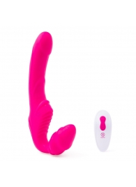 Розовый безремневой страпон на радиоуправлении Strapless Together - 22 см. - Together Toy - купить с доставкой в Кургане