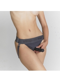 Серые трусики для фиксации насадок Strap-on-me Harness Lingerie Unique - Strap-on-me - купить с доставкой в Кургане