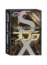 Суженные к основанию презервативы Sagami Xtreme COBRA - 3 шт. - Sagami - купить с доставкой в Кургане