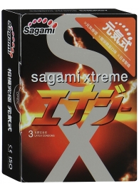 Презервативы Sagami Xtreme ENERGY с ароматом энергетика - 3 шт. - Sagami - купить с доставкой в Кургане