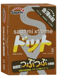 Презервативы Sagami Xtreme FEEL UP с точечной текстурой и линиями прилегания - 3 шт. - Sagami - купить с доставкой в Кургане