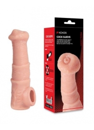 Телесная фантазийная насадка на член Cock Sleeve Size M - KOKOS - в Кургане купить с доставкой