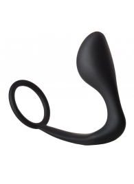 Черное эрекционное кольцо с анальной пробкой Anal Plug With Cockring - Dream Toys - в Кургане купить с доставкой