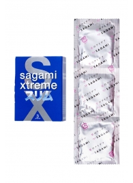 Розовые презервативы Sagami Xtreme FEEL FIT 3D - 3 шт. - Sagami - купить с доставкой в Кургане