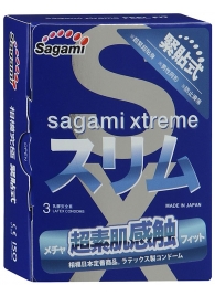 Розовые презервативы Sagami Xtreme FEEL FIT 3D - 3 шт. - Sagami - купить с доставкой в Кургане