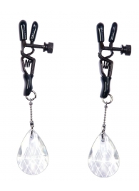 Зажимы на соски с подвесами в виде хрустальных капелек - Orion - купить с доставкой в Кургане