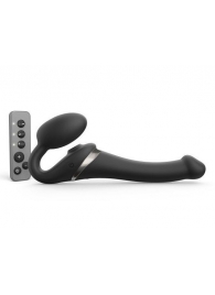 Черный безремневой страпон Multi Orgasm Size S с клиторальной стимуляцией - Strap-on-me - купить с доставкой в Кургане