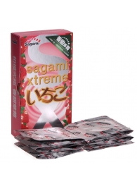 Презервативы Sagami Xtreme Strawberry c ароматом клубники - 10 шт. - Sagami - купить с доставкой в Кургане