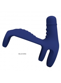 Синяя вибронасадка на пенис Vibrating Penis Sling - Baile - в Кургане купить с доставкой