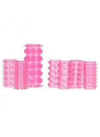Набор из 7 розовых насадок на пенис ONE-A-DAY PENIS SLEEVES PINK - Seven Creations - в Кургане купить с доставкой