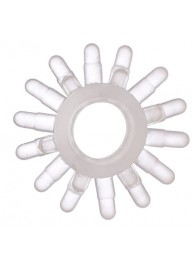 Прозрачное гелевое эрекционное кольцо с шипиками - Toyfa Basic - в Кургане купить с доставкой