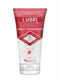 Интимный гель-смазка на водной основе Lubrimax Magic Strawberry - 75 мл. - ИнтелБИО - купить с доставкой в Кургане