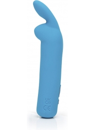 Голубая вибропуля с ушками Rechargeable Rabbit Ears Bullet Vibrator - Happy Rabbit