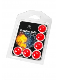 Набор из 6 шариков с массажным маслом Brazilian Balls с охлаждающим и разогревающим эффектом - Secret Play - купить с доставкой в Кургане