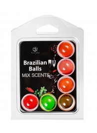 Набор из 6 шариков с ароматизированными массажными маслами Brazilian Balls - Secret Play - купить с доставкой в Кургане