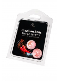 Набор из 2 шариков с массажным маслом Brazilian Balls с тройным эффектом - Secret Play - купить с доставкой в Кургане