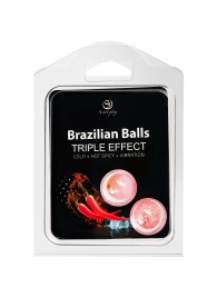 Набор из 2 шариков с массажным маслом Brazilian Balls с тройным эффектом - Secret Play - купить с доставкой в Кургане