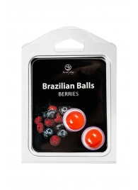 Набор из 2 шариков с массажным маслом Brazilian Balls с ароматом ягод - Secret Play - купить с доставкой в Кургане