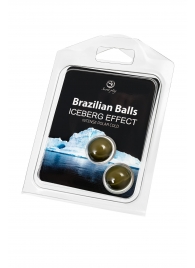 Набор из 2 шариков с массажным маслом Brazilian Balls с ледяным эффектом - Secret Play - купить с доставкой в Кургане