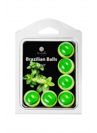 Набор из 6 шариков с массажным маслом Brazilian Balls с ароматом мяты - Secret Play - купить с доставкой в Кургане