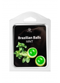 Набор из 2 шариков с массажным маслом Brazilian Balls с ароматом мяты - Secret Play - купить с доставкой в Кургане