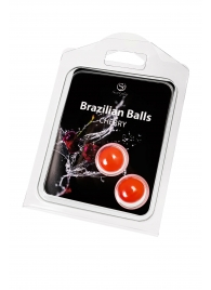 Набор из 2 шариков с массажным маслом Brazilian Balls с ароматом вишни - Secret Play - купить с доставкой в Кургане