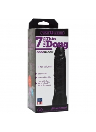 Насадка-фаллоимитатор для страпон-систем Vac-U-Lock CodeBlack 7 Inch Thin Dong - 18,3 см. - Doc Johnson - купить с доставкой в Кургане
