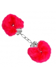 Красные меховые наручники Love с ключиками - Baile - купить с доставкой в Кургане