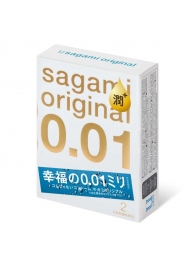 Увлажнённые презервативы Sagami Original 0.01 Extra Lub - 2 шт. - Sagami - купить с доставкой в Кургане