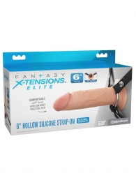 Полый страпон на ремнях 6’’ Hollow Silicone Strap-on - Pipedream - купить с доставкой в Кургане