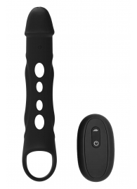 Черная насадка-удлинитель Vibrating Extender With Remote с вибрацией - Dream Toys - в Кургане купить с доставкой