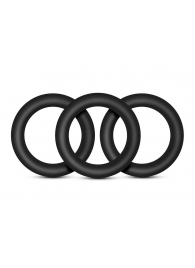Набор из 3 черных эрекционных колец Black Small Penis Rings - Blush Novelties - в Кургане купить с доставкой