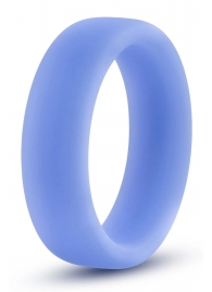 Голубое люминесцентное кольцо Silicone Glo Cock Ring - Blush Novelties - в Кургане купить с доставкой