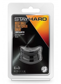 Черное эрекционное кольцо на мошонку Beef Ball Stretcher Snug - Blush Novelties - в Кургане купить с доставкой