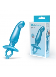Голубая анальная пробка для массажа простаты Hither Silicone Prostate Plug - 14,3 см. - b-Vibe - в Кургане купить с доставкой