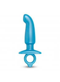 Голубая анальная пробка для массажа простаты Hither Silicone Prostate Plug - 14,3 см. - b-Vibe - в Кургане купить с доставкой