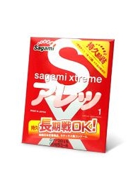 Утолщенный презерватив Sagami Xtreme FEEL LONG с точками - 1 шт. - Sagami - купить с доставкой в Кургане