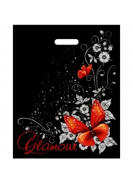 Черный пакет Glamour с вырубной ручкой (38х47 см) - Сима-Ленд - купить с доставкой в Кургане