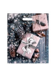 Новогодний пакет с принтом в виде подарков и вырубной ручкой (45х38 см) - Сима-Ленд - купить с доставкой в Кургане
