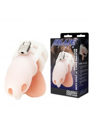 Белая клетка для пениса Silicone Small 2 in Cock Cage With Ball Divider - BlueLine - купить с доставкой в Кургане